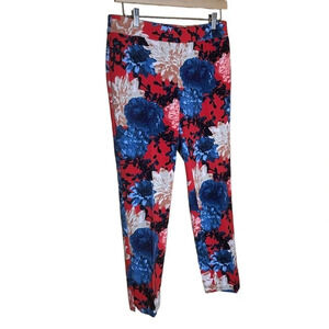 Talbots Chatham Coral White and Blue Dalia Pants with Side Zipper Size 4P